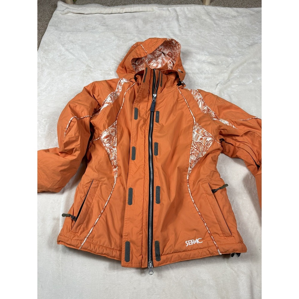 Vintage 80's-90's  SERAC Orange Ski Snow Jacket Women's MEDIUM - Picture 2 of 13